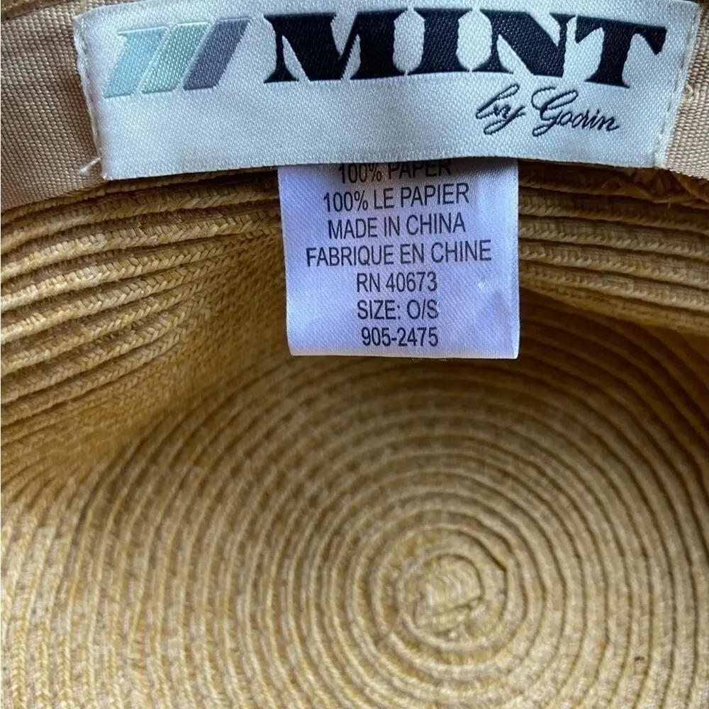 Mint by Goorin Tan Braided 100% Paper Sun Hat Women's Size O/S